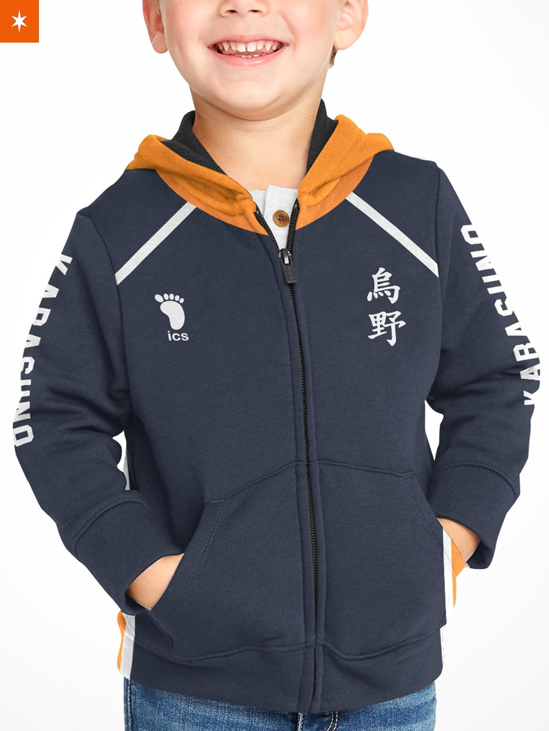 Fandomaniax - Personalized Team Karasuno Kids Unisex Zipped Hoodie