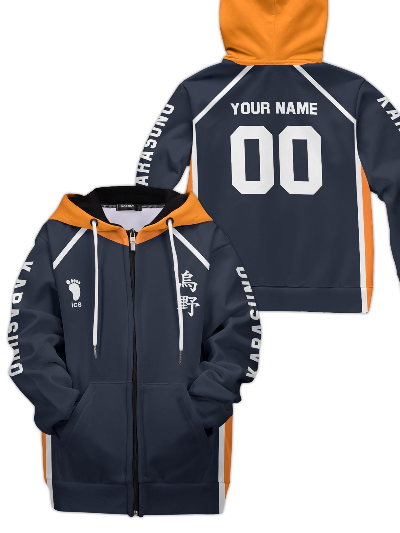 Fandomaniax - Personalized Team Karasuno Kids Unisex Zipped Hoodie