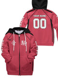 Fandomaniax - Personalized Team Nekoma Kids Unisex Zipped Hoodie