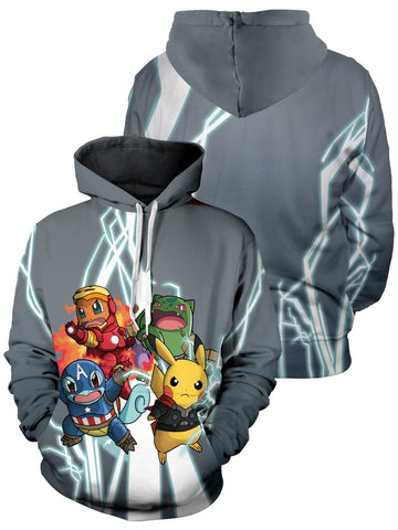 Fandomaniax - Poke Avengers Unisex Pullover Hoodie