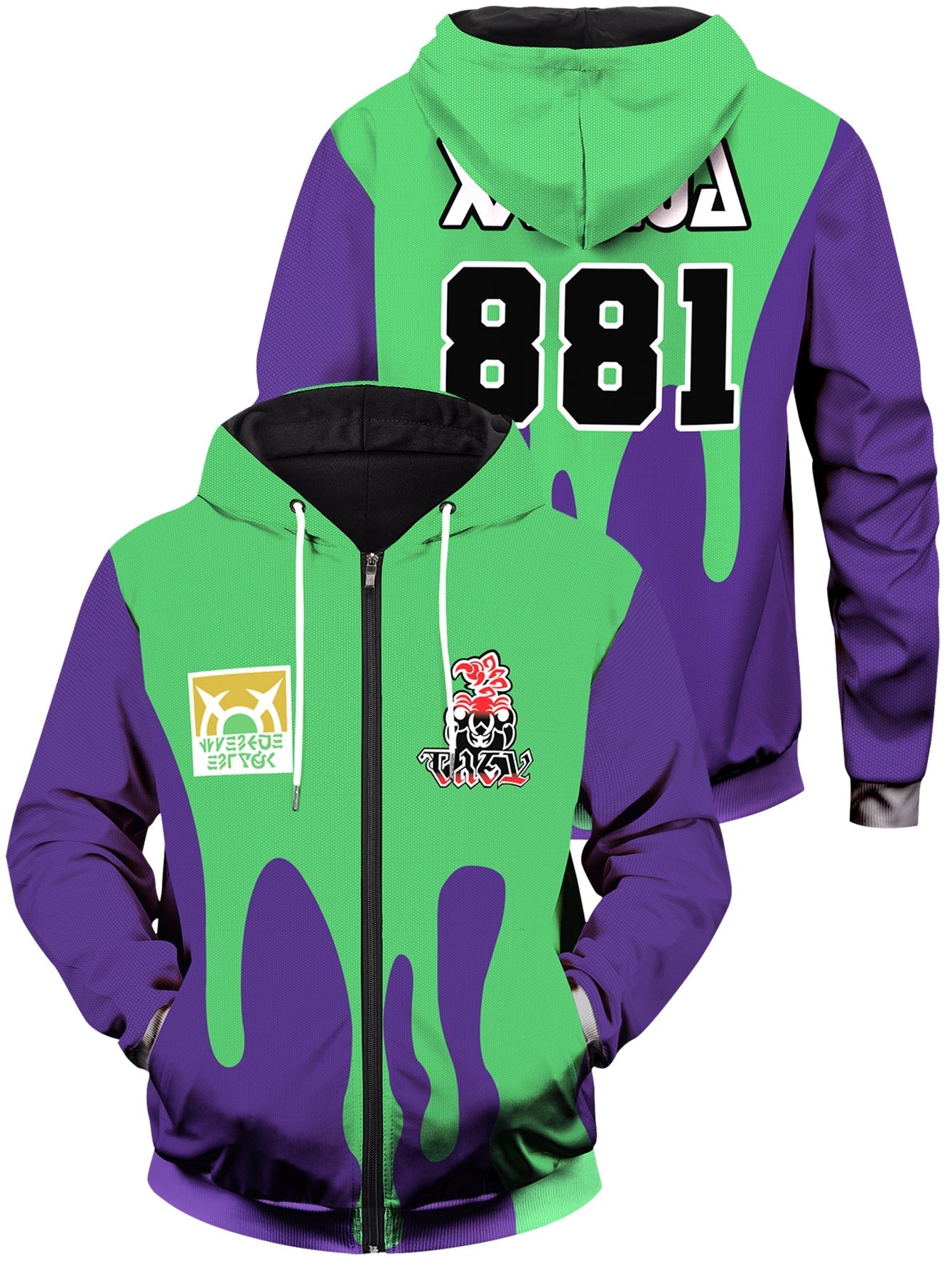 Fandomaniax - [Buy 1 Get 1 SALE] Poke Poison Uniform Unisex Zipped Hoodie