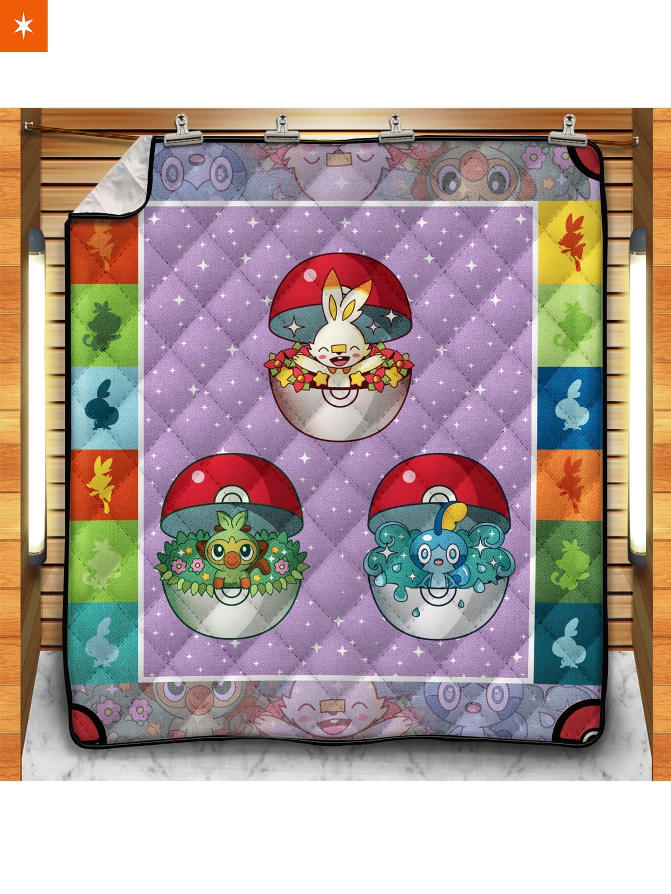 Fandomaniax - Poke Sword & Shield Quilt Blanket