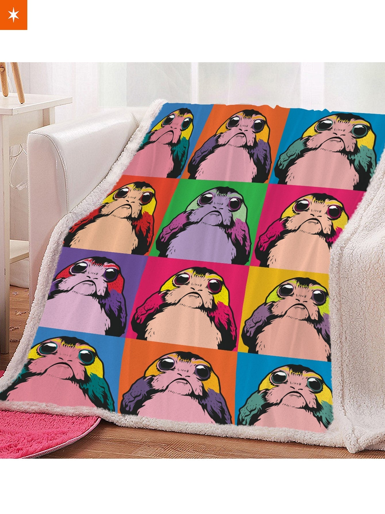 Fandomaniax - Pop Art Porg Throw Blanket