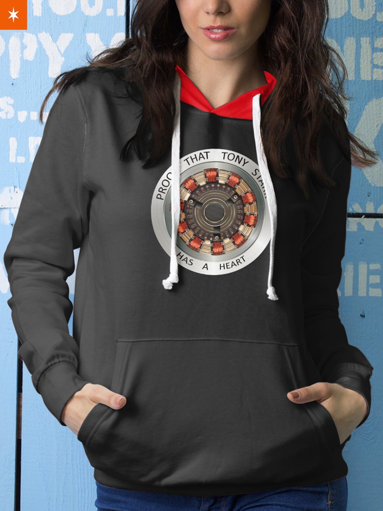 Fandomaniax - Proof that tony stark has a heart Unisex Pullover Hoodie