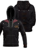 Fandomaniax - PUBG Black Leather Unisex Zipped Hoodie