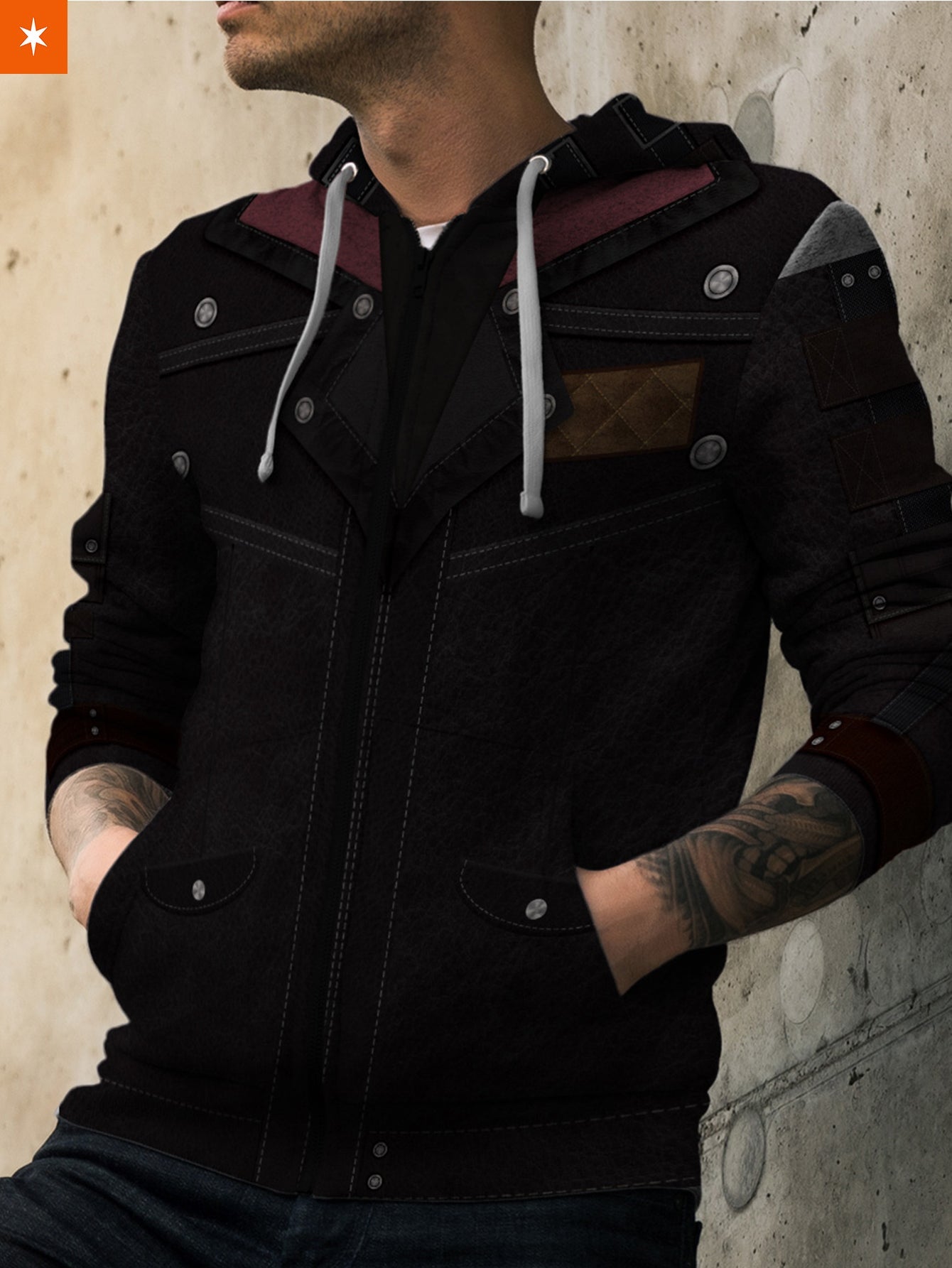 Fandomaniax - PUBG Black Leather Unisex Zipped Hoodie