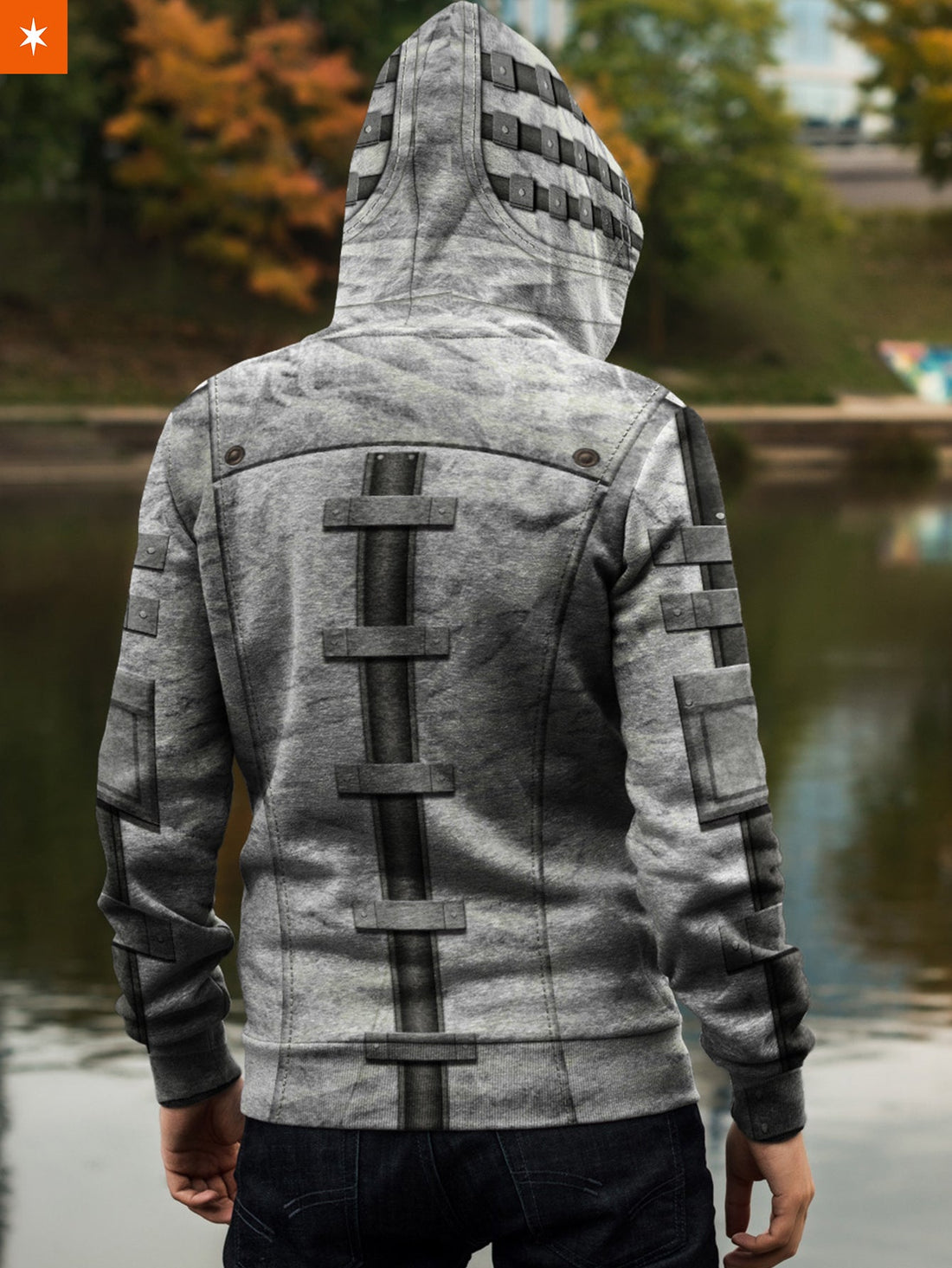 Fandomaniax - PUBG White Leather Unisex Zipped Hoodie