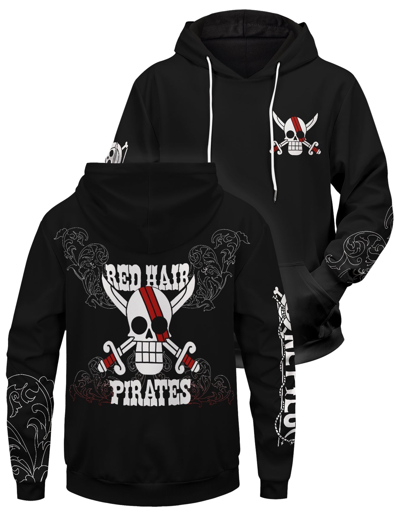 Fandomaniax - Red Hair Pirates Unisex Pullover Hoodie