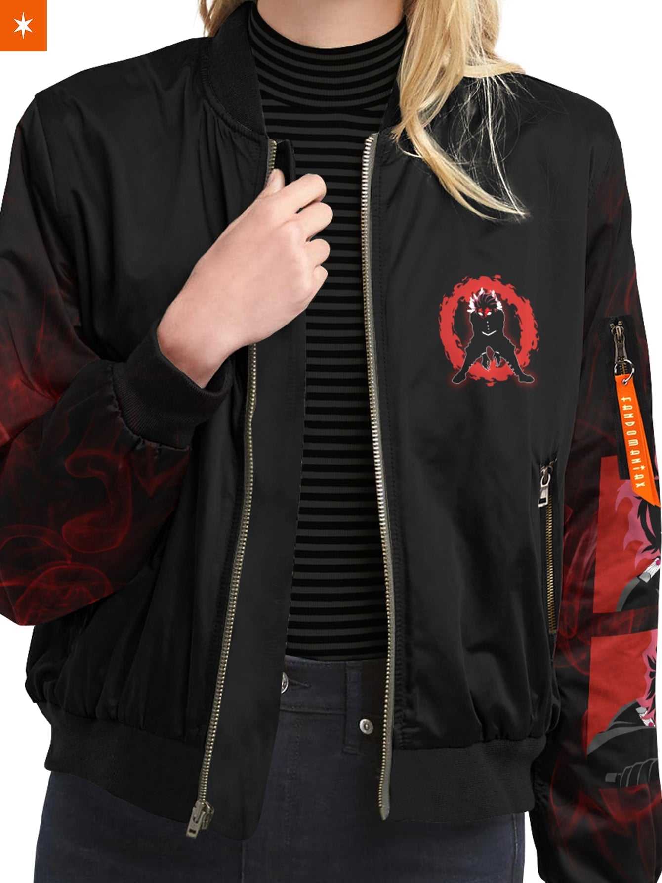 Fandomaniax - Red Tanjiro Bomber Jacket