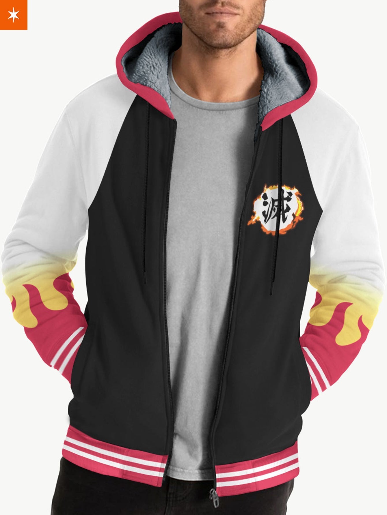 Fandomaniax - Rengoku Jersey Velvet Hoodie