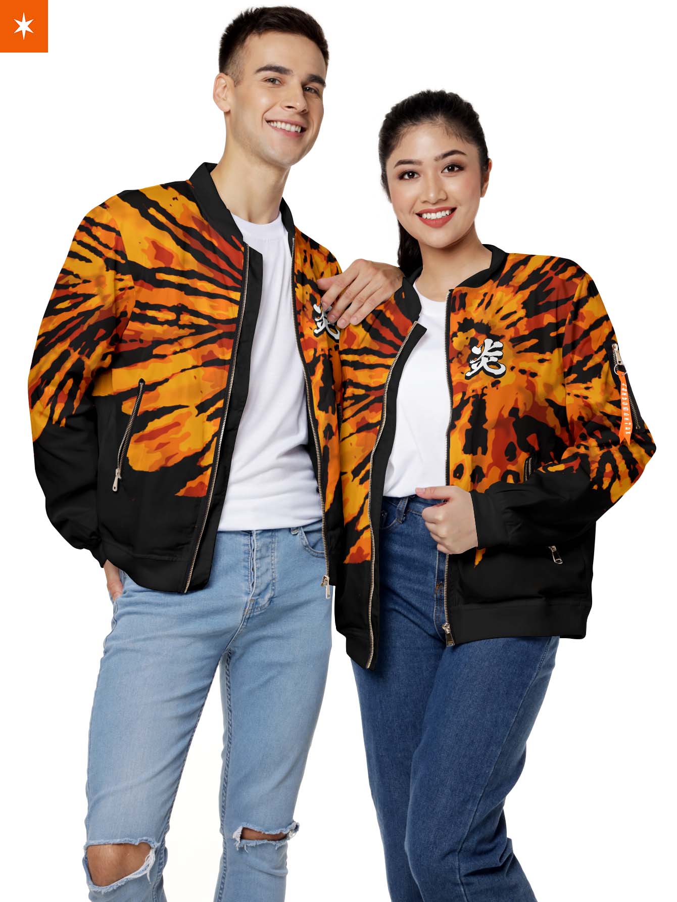 Fandomaniax - Rengoku Tie Dye Bomber Jacket