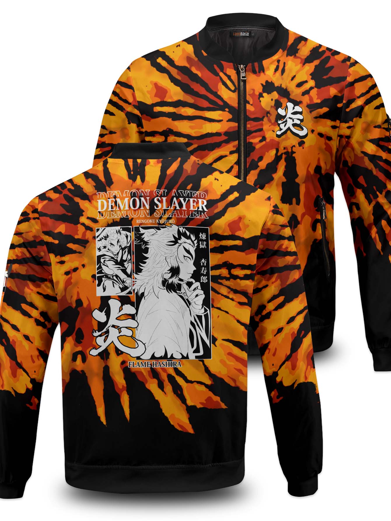 Fandomaniax - Rengoku Tie Dye Bomber Jacket