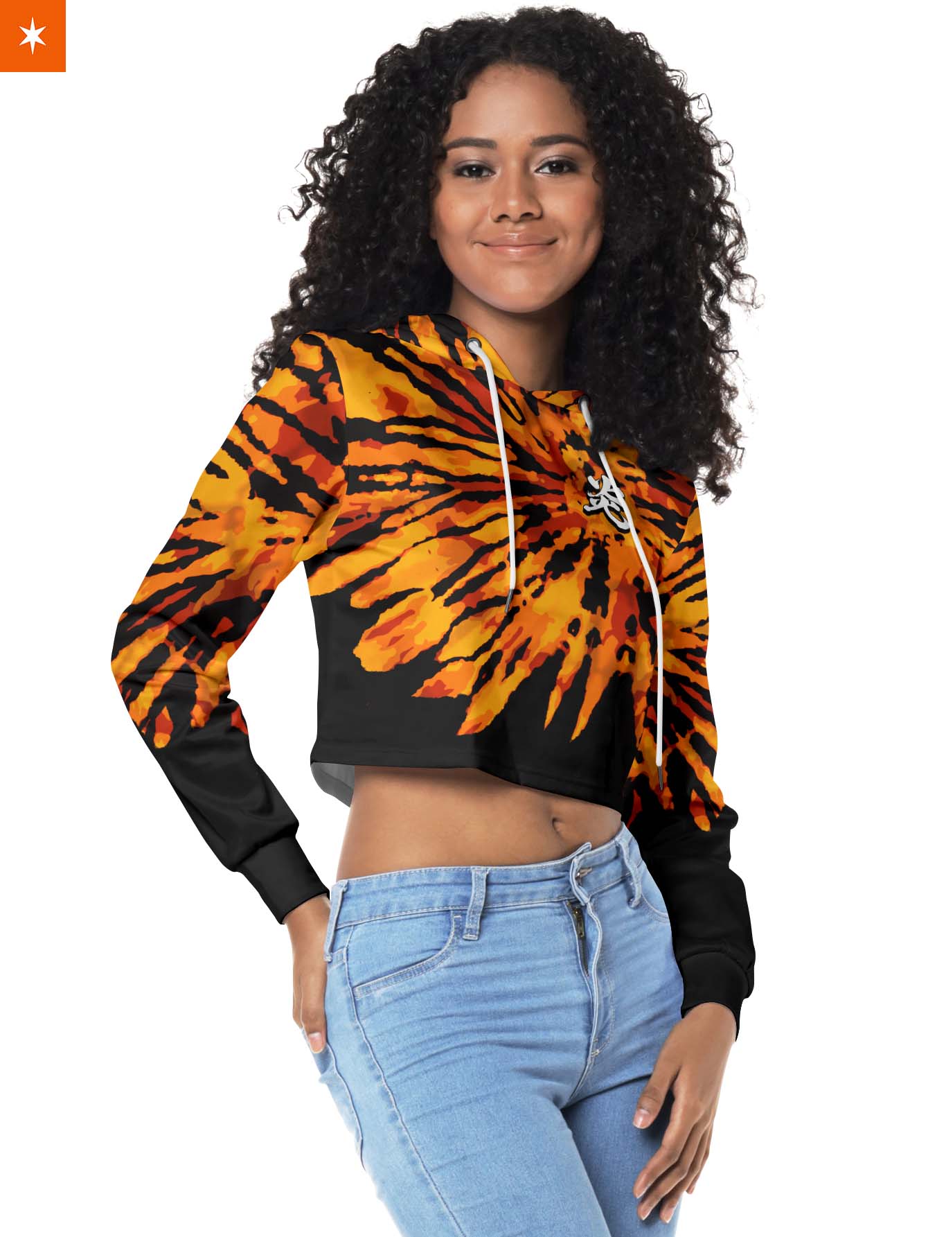 Fandomaniax - Rengoku Tie Dye Cropped Hoodie