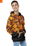 Fandomaniax - Rengoku Tie Dye Unisex Pullover Hoodie