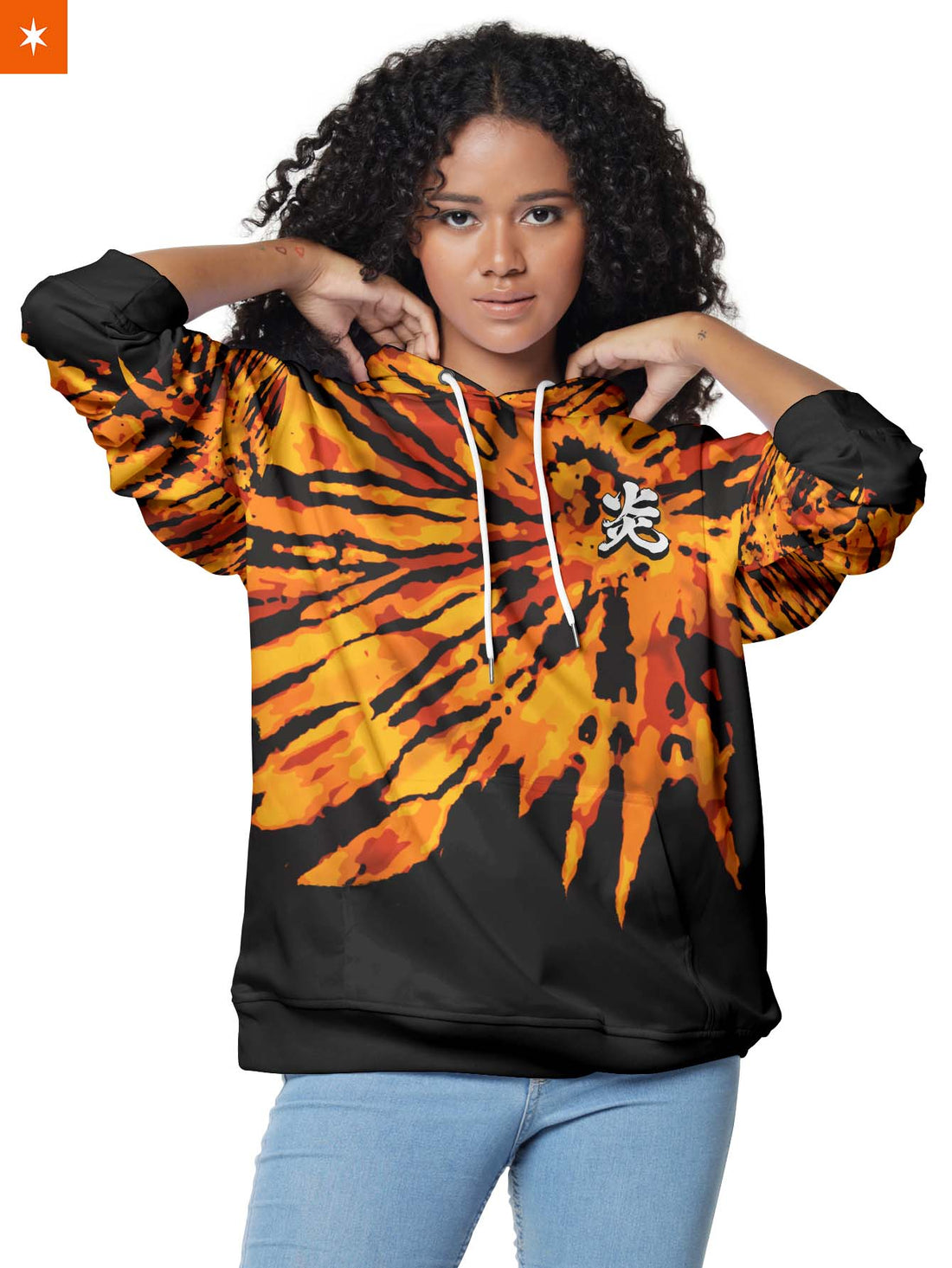 Fandomaniax - Rengoku Tie Dye Unisex Pullover Hoodie