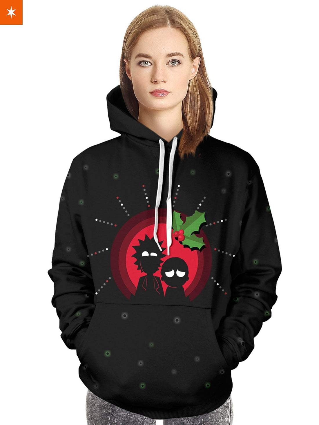 Fandomaniax - Rick & Morty Christmas Design 03 Unisex Pullover Hoodie