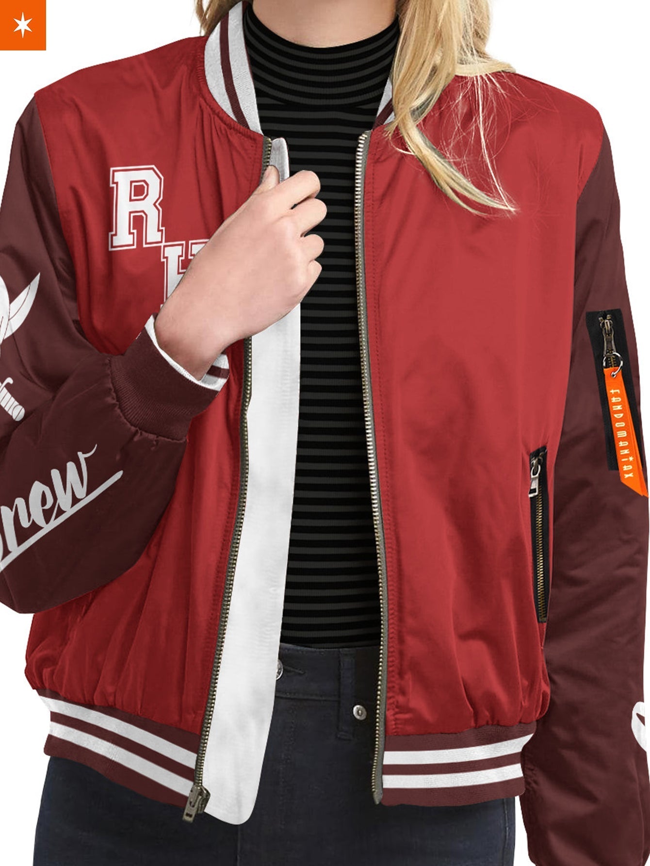 Fandomaniax - Red Hair Jersey Bomber Jacket