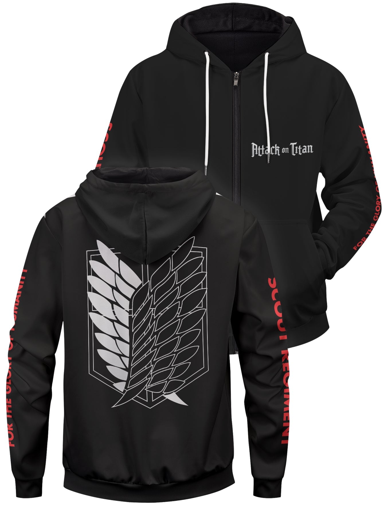 Fandomaniax - Shingeki No Kyojin Unisex Zipped Hoodie