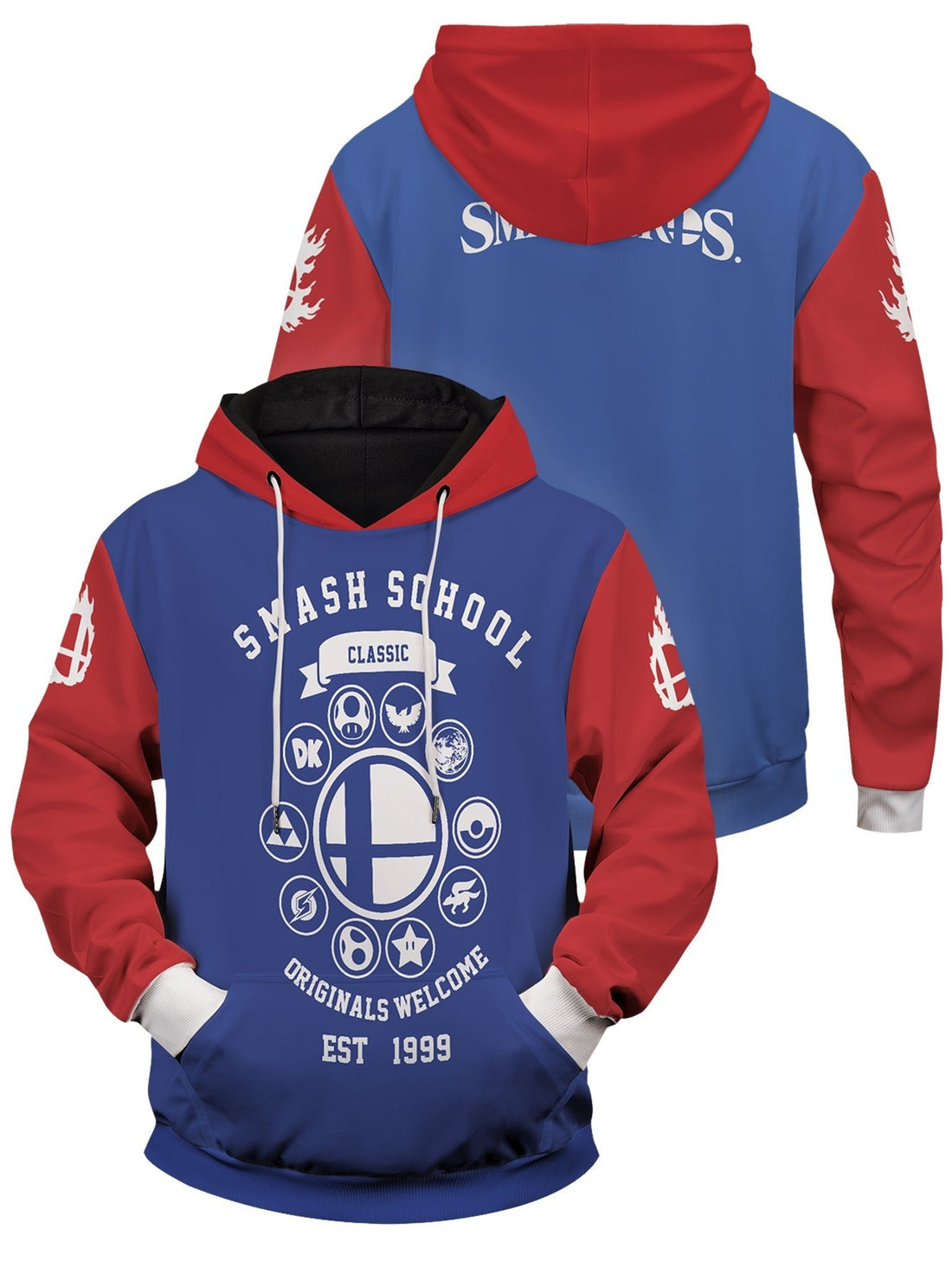 Fandomaniax - Smash Bros School Unisex Pullover Hoodie