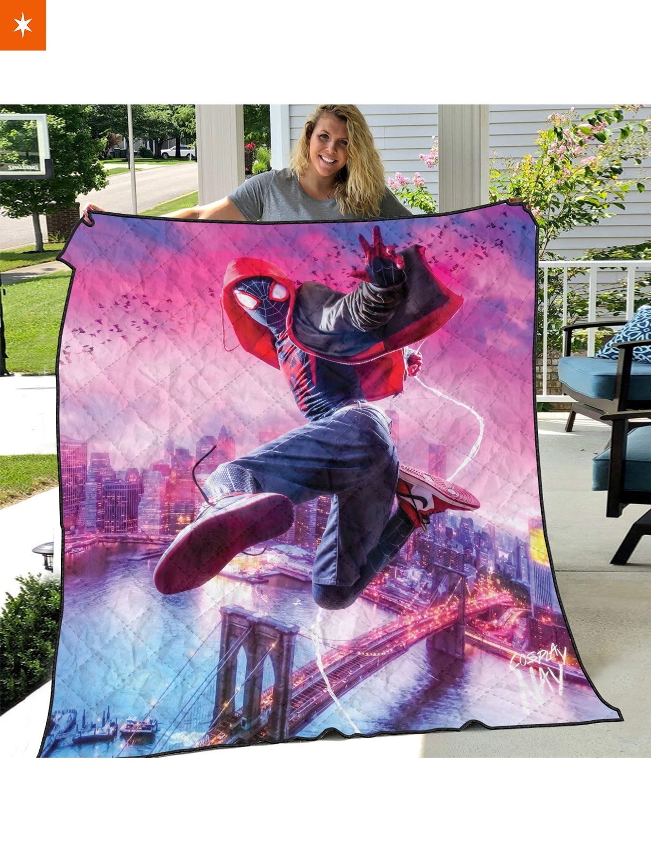 Fandomaniax - Spidey Miles - Signed Quilt Blanket