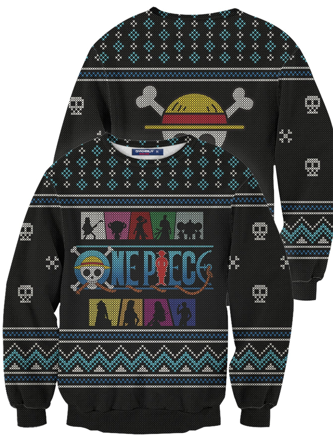 Fandomaniax - Straw Hat Crew Silhouette Unisex Wool Sweater