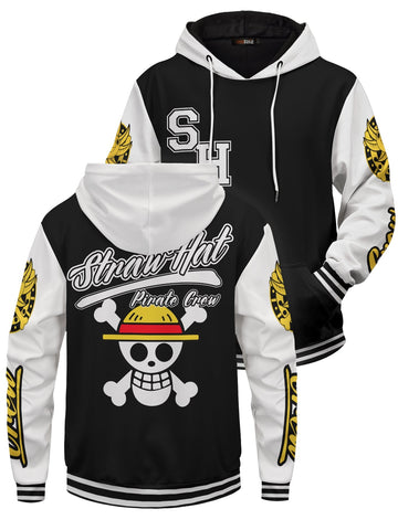 Fandomaniax - Strawhat Jersey V2 Unisex Pullover Hoodie