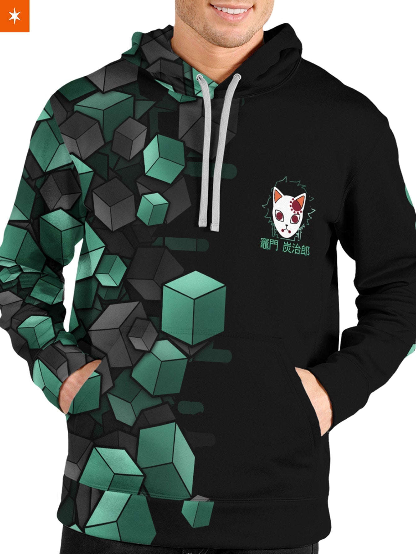 Fandomaniax - Tanjiro Cube Unisex Pullover Hoodie