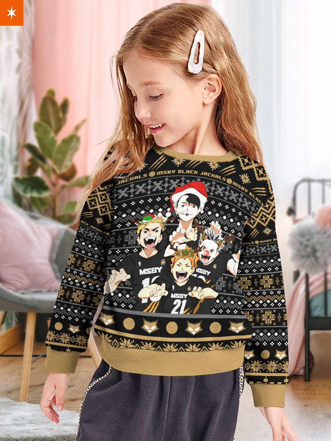 Fandomaniax - Team Black Jackal Kids Unisex Wool Sweater