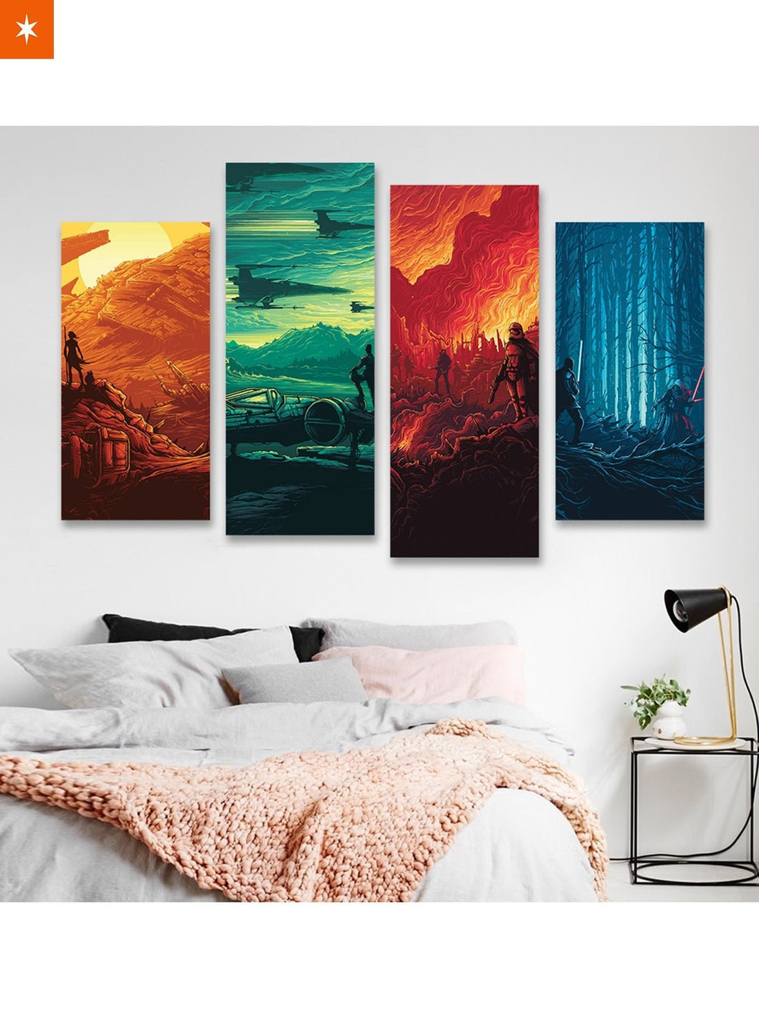 Fandomaniax - The Force Awakens 4 Piece Canvas