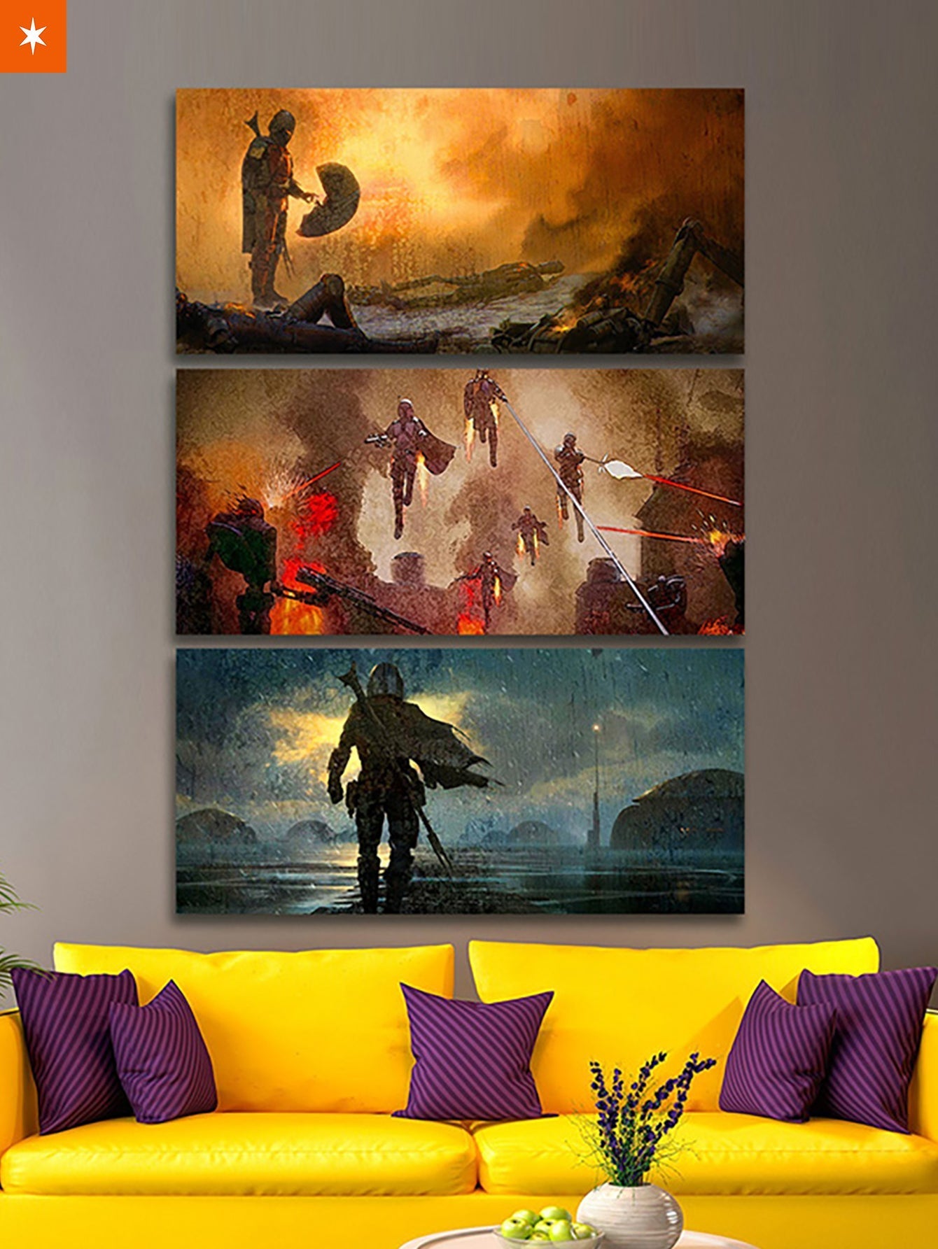 Fandomaniax - The Mandalorian Warrior 3 Piece Canvas