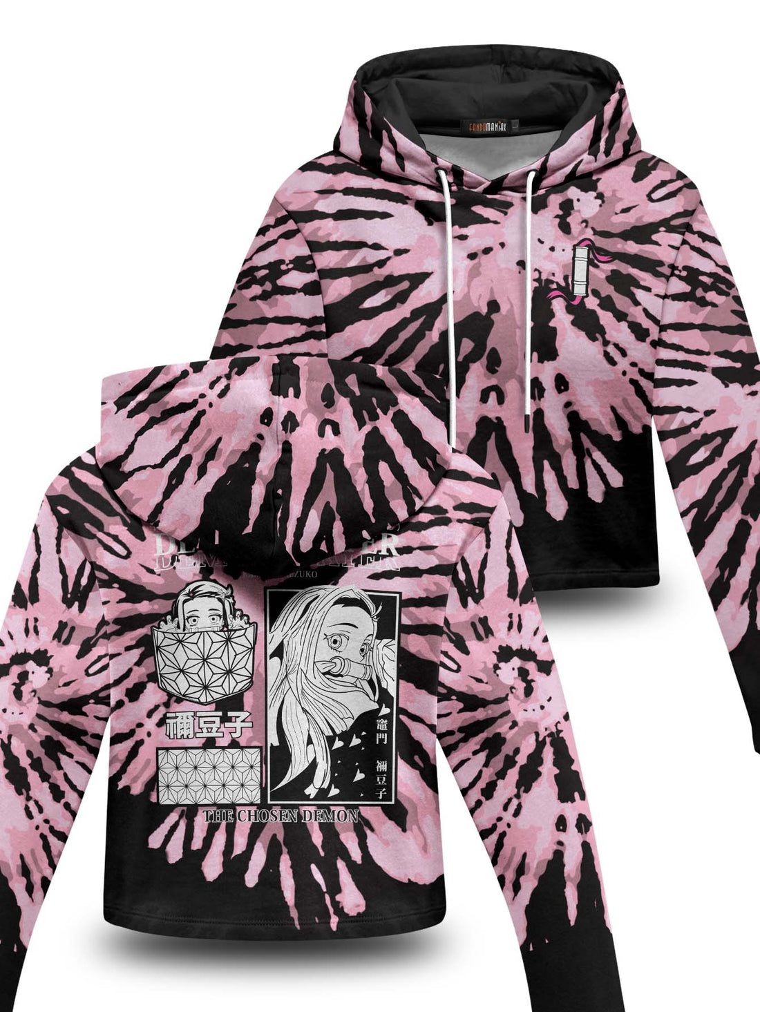 Fandomaniax - Tie Dye Nezuko Cropped Hoodie