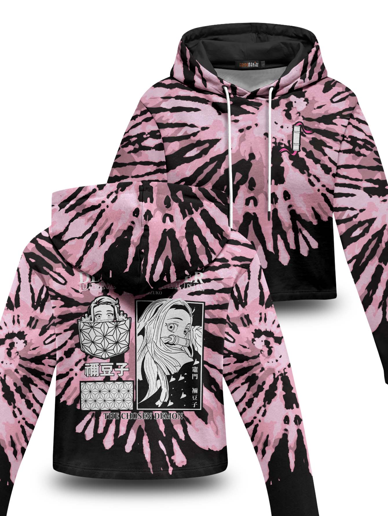 Fandomaniax - Tie Dye Nezuko Cropped Hoodie