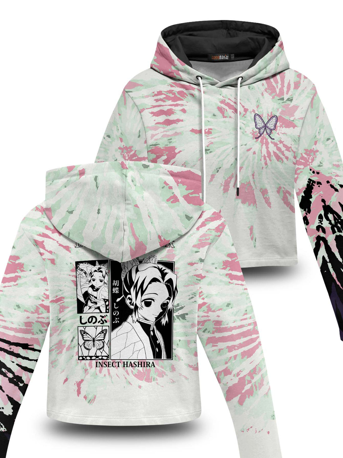 Fandomaniax - Tie Dye Shinobu Cropped Hoodie