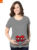 Fandomaniax - Twin Spiderman Peeking Maternity T-Shirt