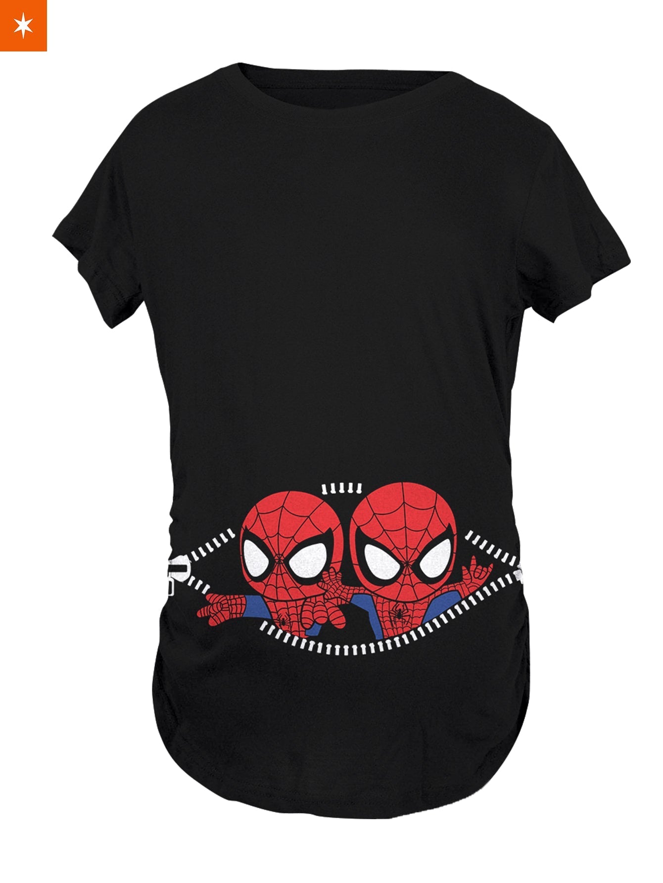 Fandomaniax - Twin Spiderman Peeking Maternity T-Shirt