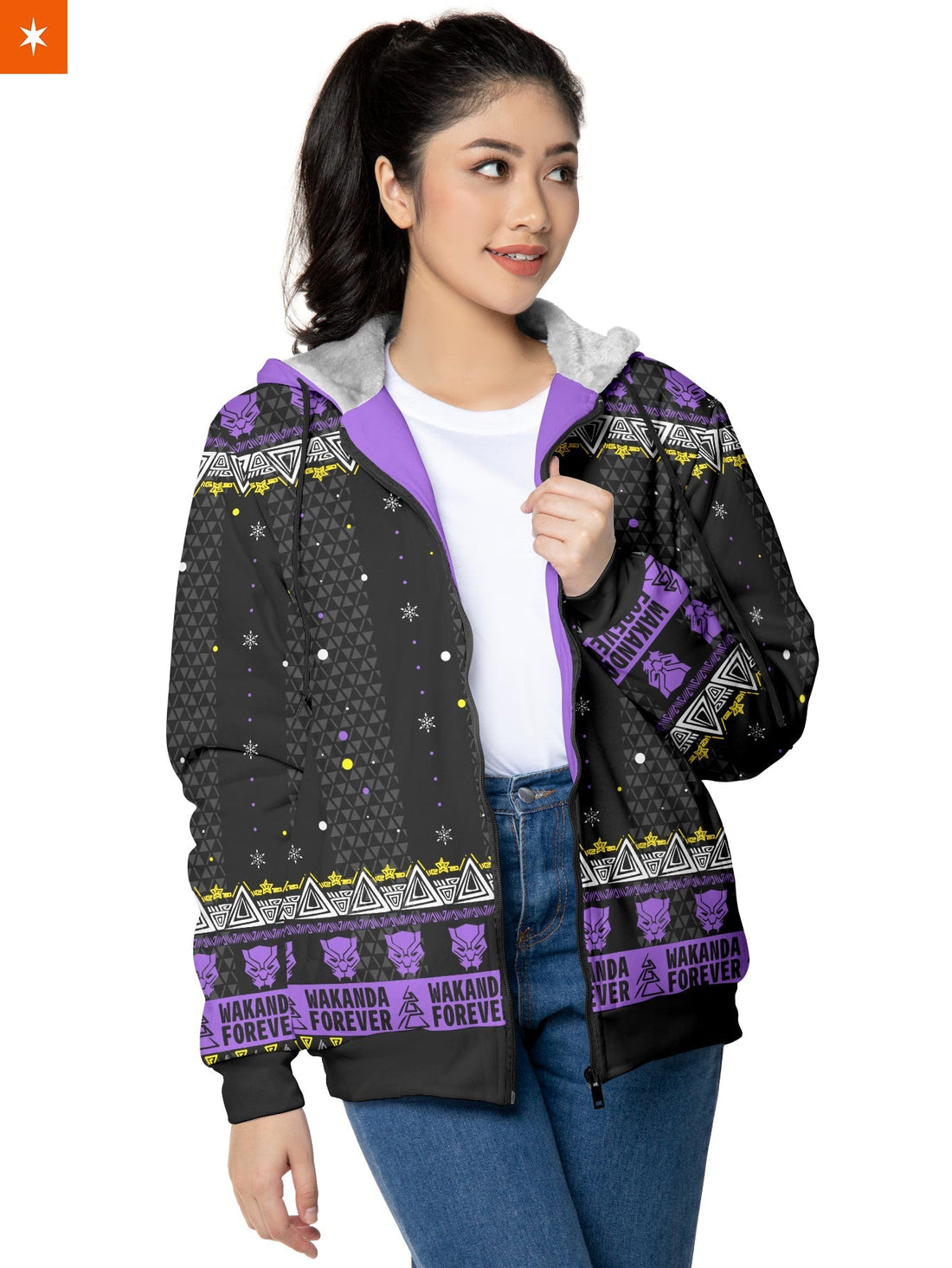 Fandomaniax - Wakanda Christmas Velvet Hoodie