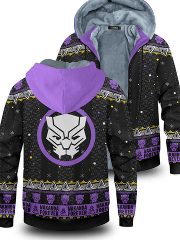 Fandomaniax - Wakanda Christmas Velvet Hoodie