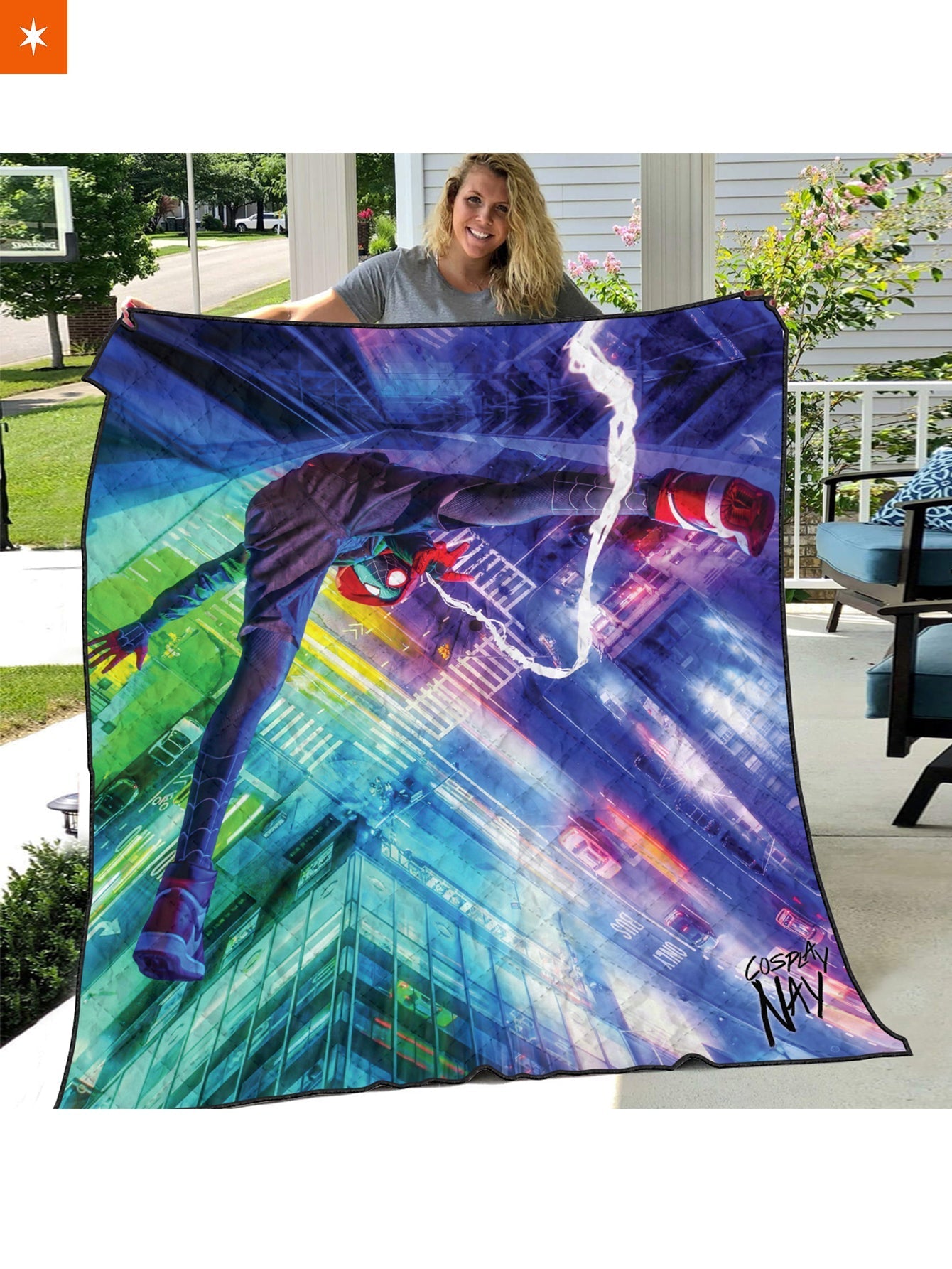 Fandomaniax - Web Slinger Miles - Signed Quilt Blanket