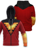 Fandomaniax - X-Men Red Phoenix Unisex Zipped Hoodie