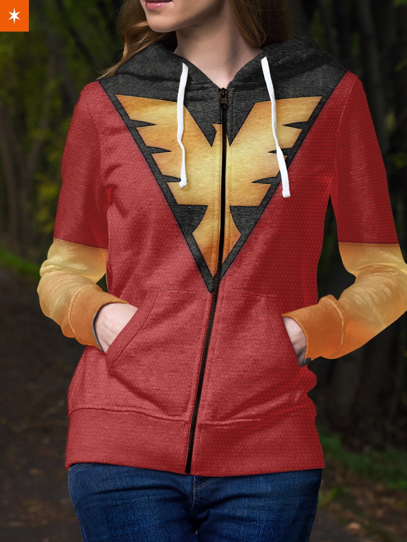 Fandomaniax - X-Men Red Phoenix Unisex Zipped Hoodie