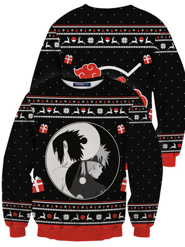 Fandomaniax - Yin Yang Naruto Sasuke Christmas Unisex Wool Sweater