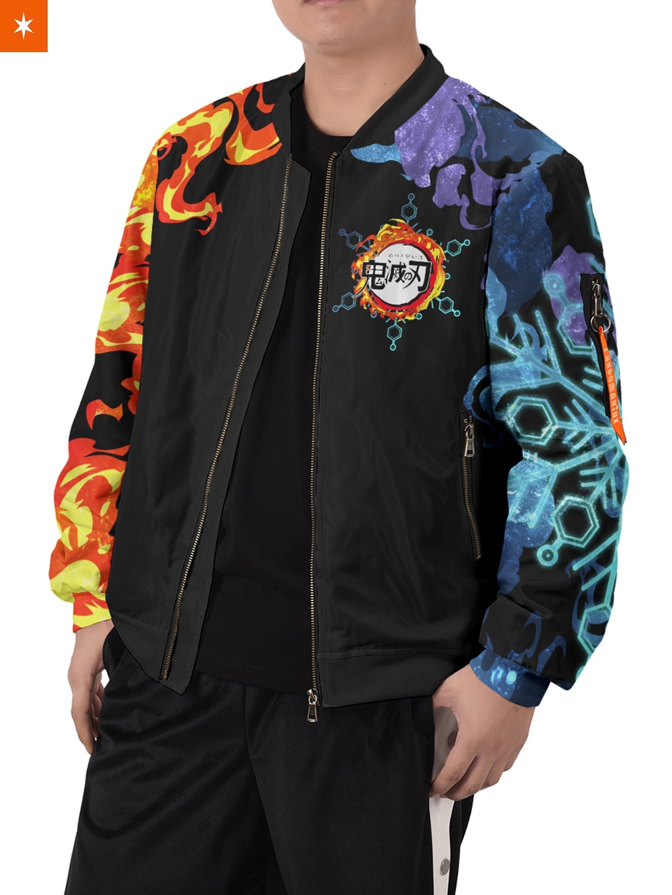 Fandomaniax - Yin Yang Rengoku Akaza Bomber Jacket