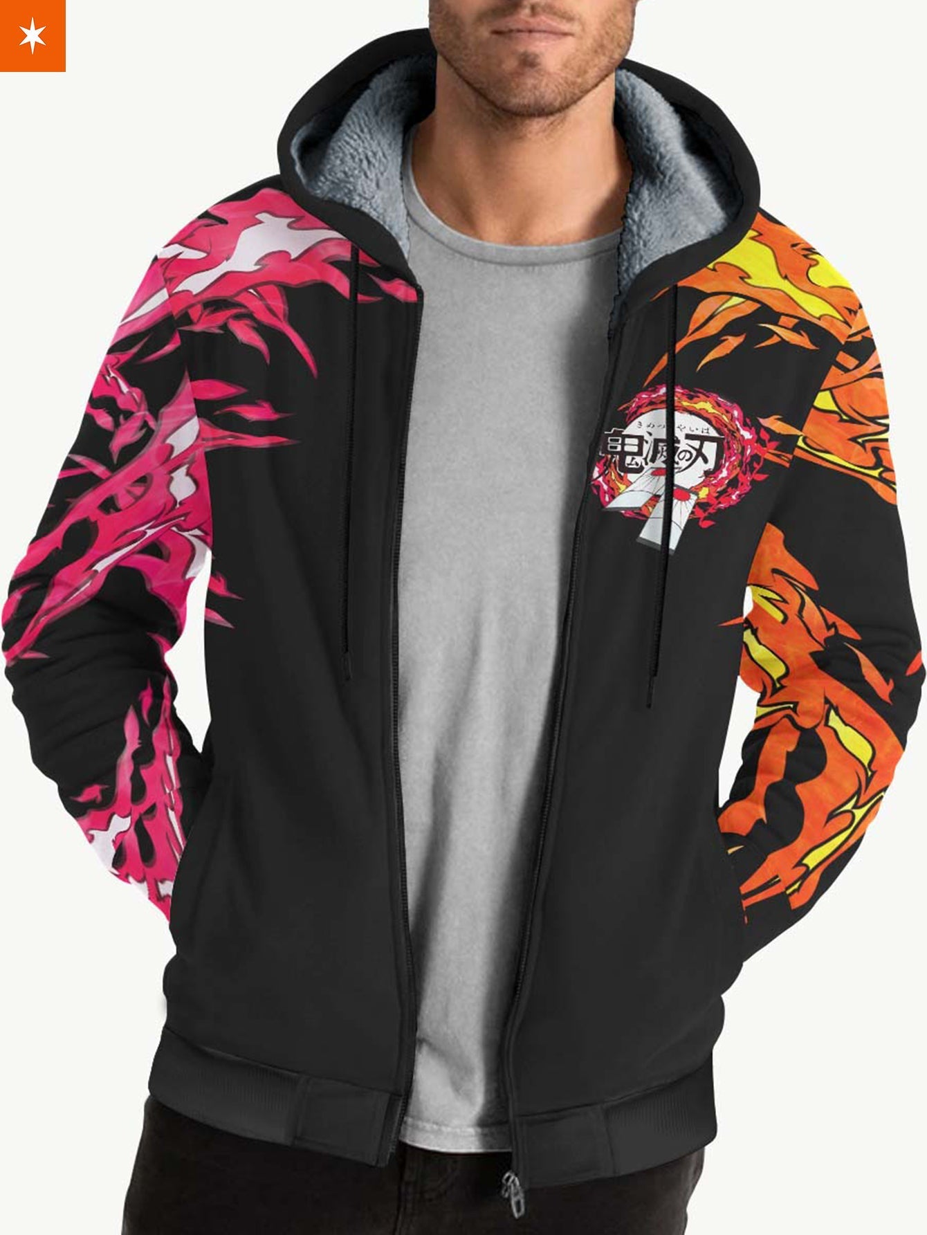 Fandomaniax - Yin Yang Tanjiro Nezuko Velvet Hoodie