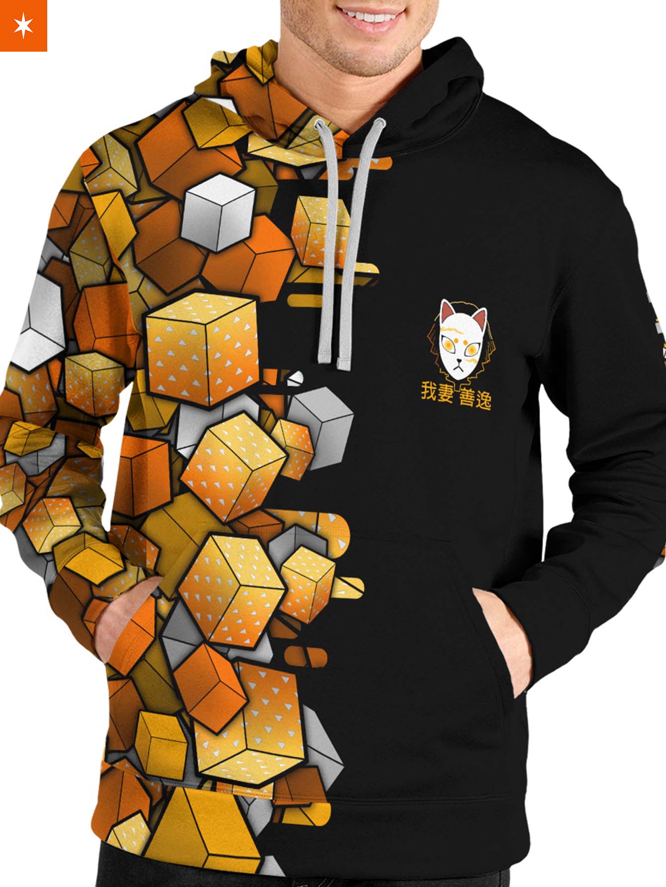 Fandomaniax - Zenitsu Cube Unisex Pullover Hoodie