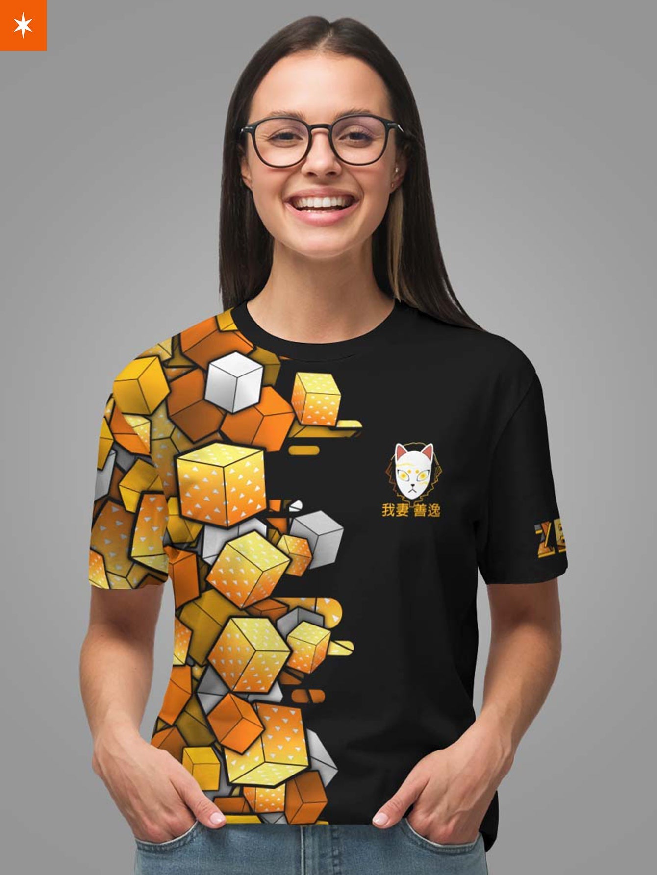 Fandomaniax - Zenitsu Cube Unisex T-Shirt